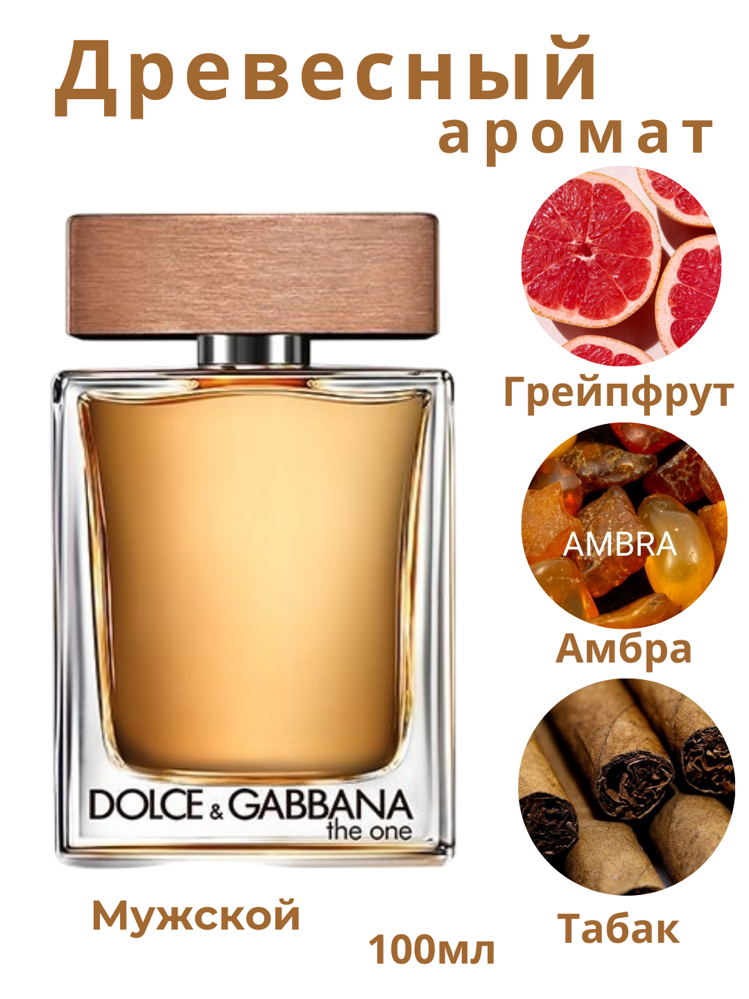 Духи Dolce&Gabbana "The One", древесный аромат для мужчин, 100мл