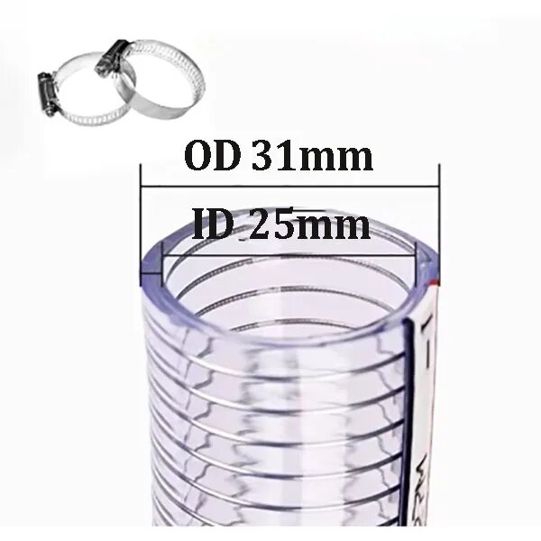 1M 2M 3M 4M 5M ПВХ прозрачный стальной проволочный шланг масляная труба водяного насоса вакуумная труба термостойкая маслостойкая антифриз green 5M