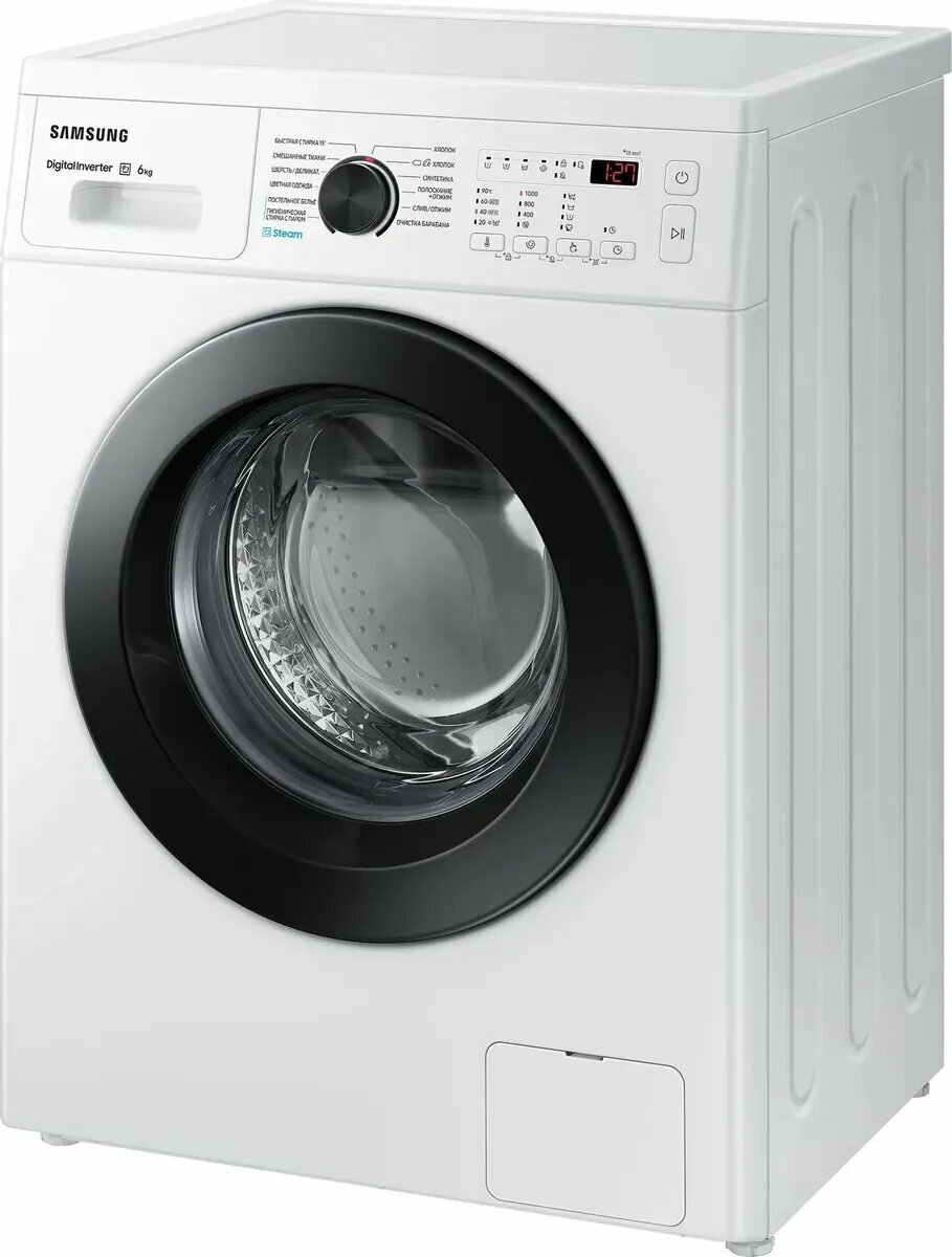 Стиральная машина Samsung WW60AG4S00CELP, 6 кг, 10 программ, инверторный двигатель, белая