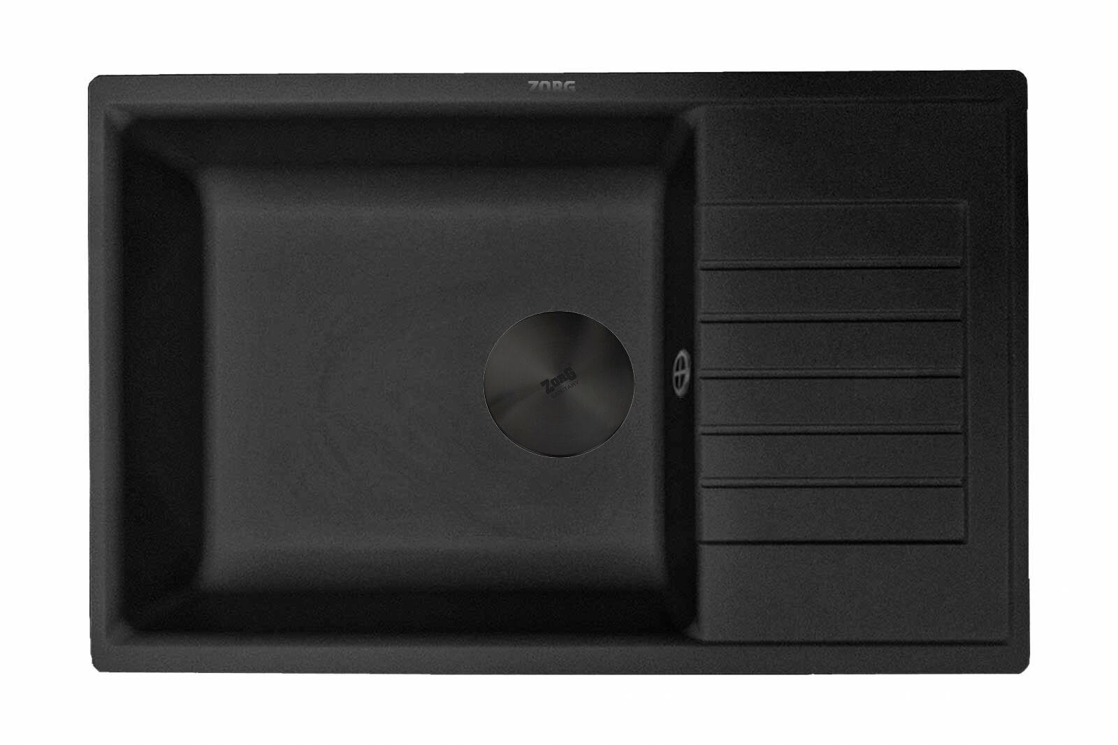 Мойка ZorG GR 780 BLACK GRAFIT с декоративной накладкой в цвете графит, мойка с крылом, размер 780*510*200 мм