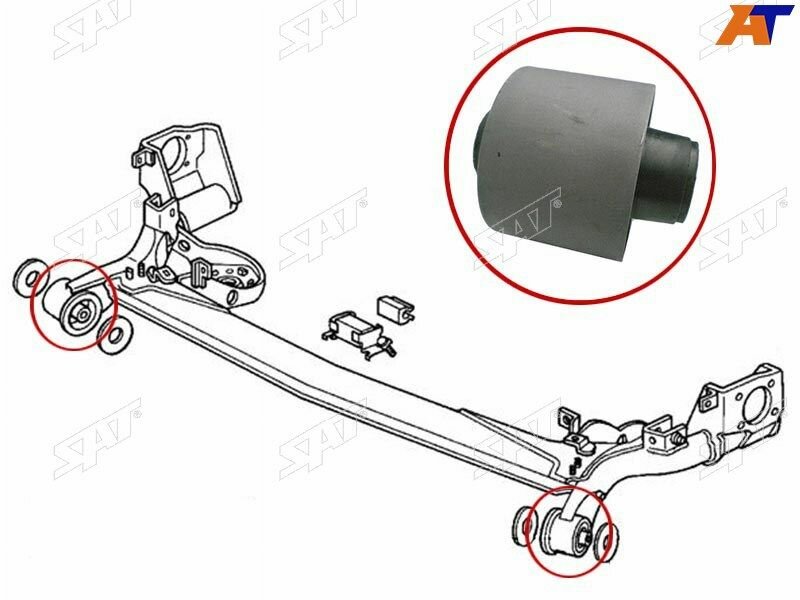 . SAT Сайлентблок задней балки HONDA FIT/JAZZ 01-07/CITY 04-