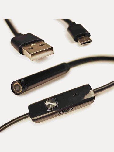 Изображение товара Видеоэндоскоп с LED подсветкой для труднодоступных мест (TYPE-C, microUSB, USB / Windows, Android / 1 метр) belais #21813