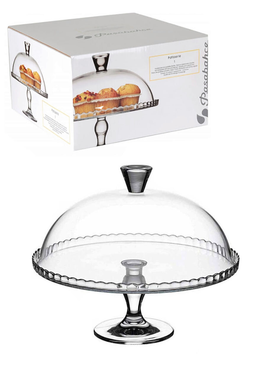 Посуда Для Сервировки Xiaomi Тортовница с крышкой 322 мм, Pasabahce, стеклянная, на ножке