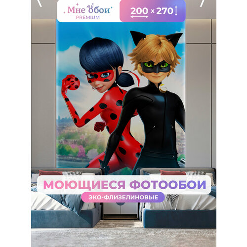 фото Фотообои на стену в детскую 3d 200х270 (шхв) фото обои для мальчика и девочки, леди баг мне обои