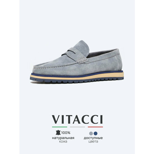 фото Мокасины vitacci, размер 42, голубой