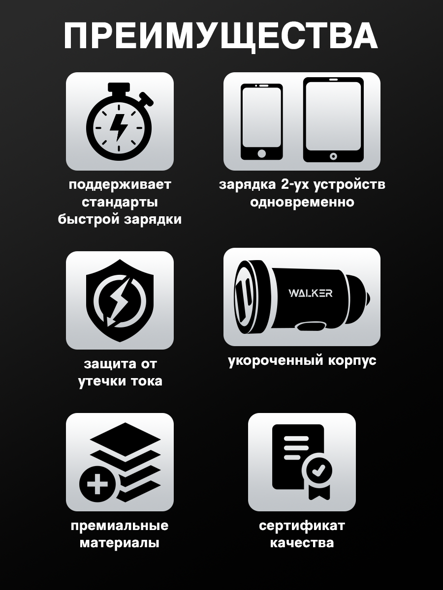 Зарядка в прикуриватель, 36W, 3A, автомобильная зарядка, прикуриватель с usb, зарядка type c, быстрая зарядка, серебро — фото 1