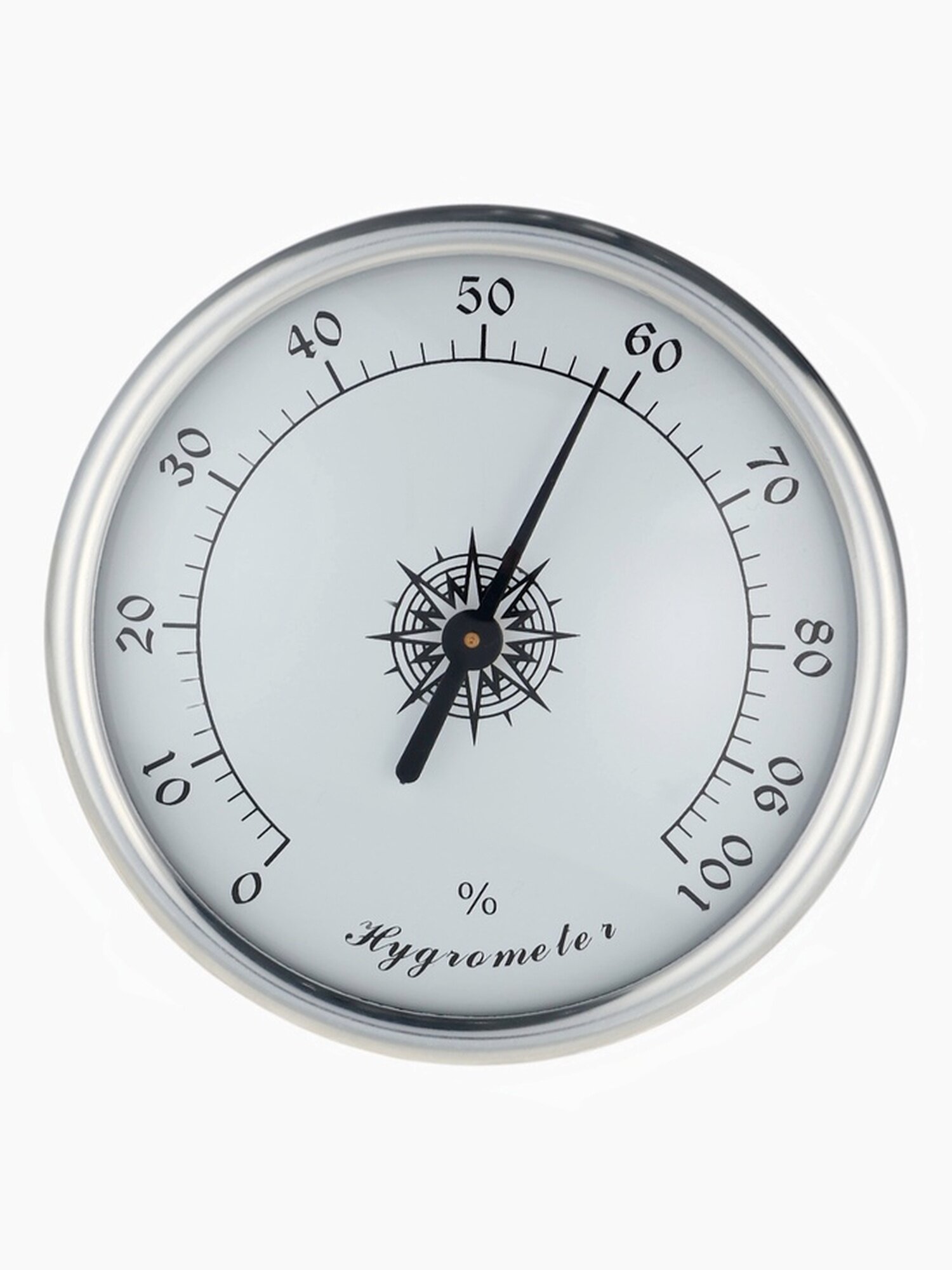 Гигрометр Сима-ленд механический настенный серебристый d=7.2 см