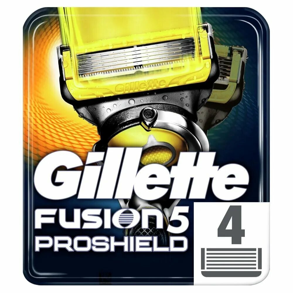 Gillette Fusion5 ProShield сменные кассеты, 4 шт, 5 лезвий с защитным покрытием, триммер, для всех Fusion5 .