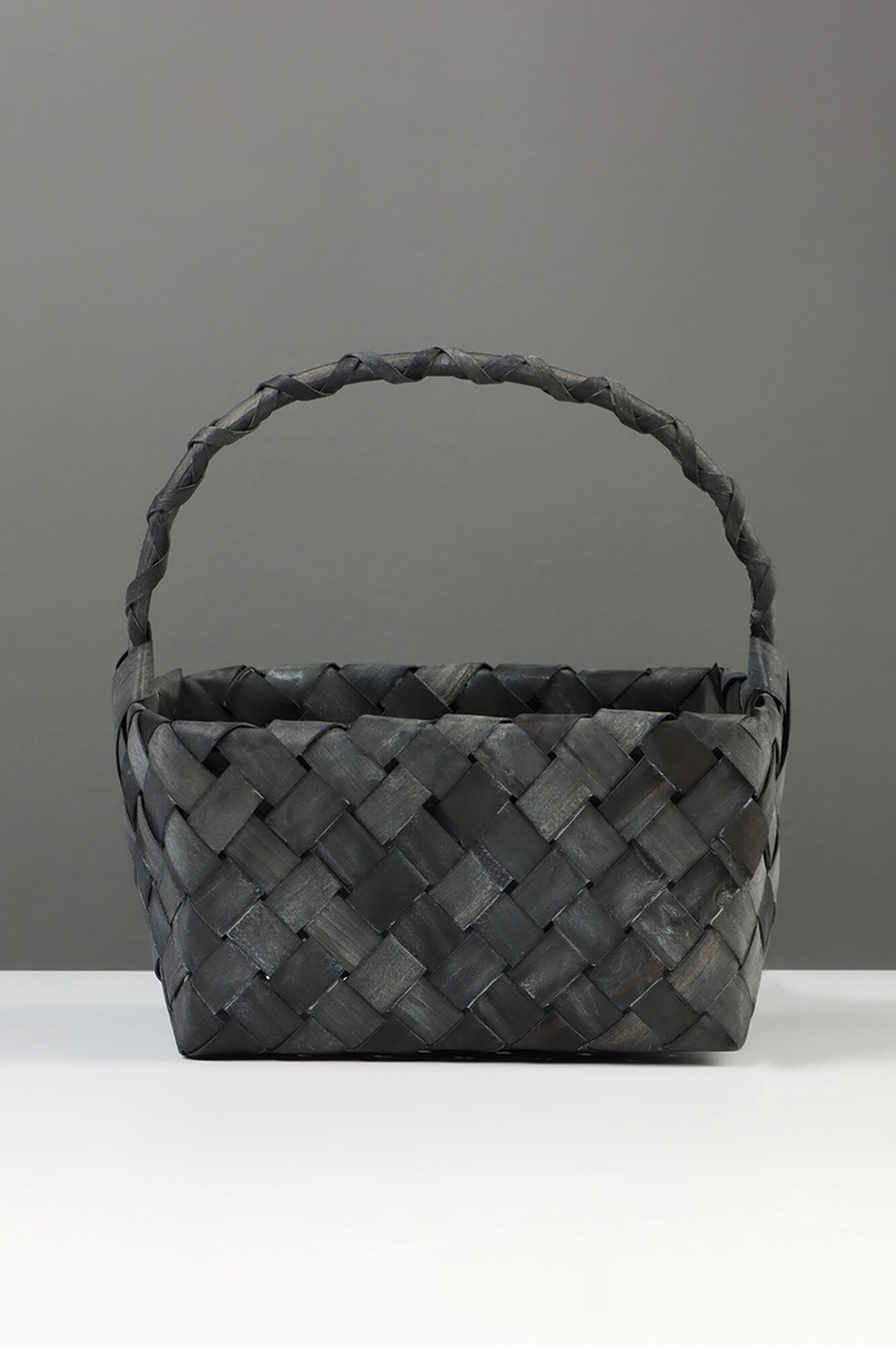 Корзина плетёная 27×14×13 см плетёная ручка h=13 см ива серая