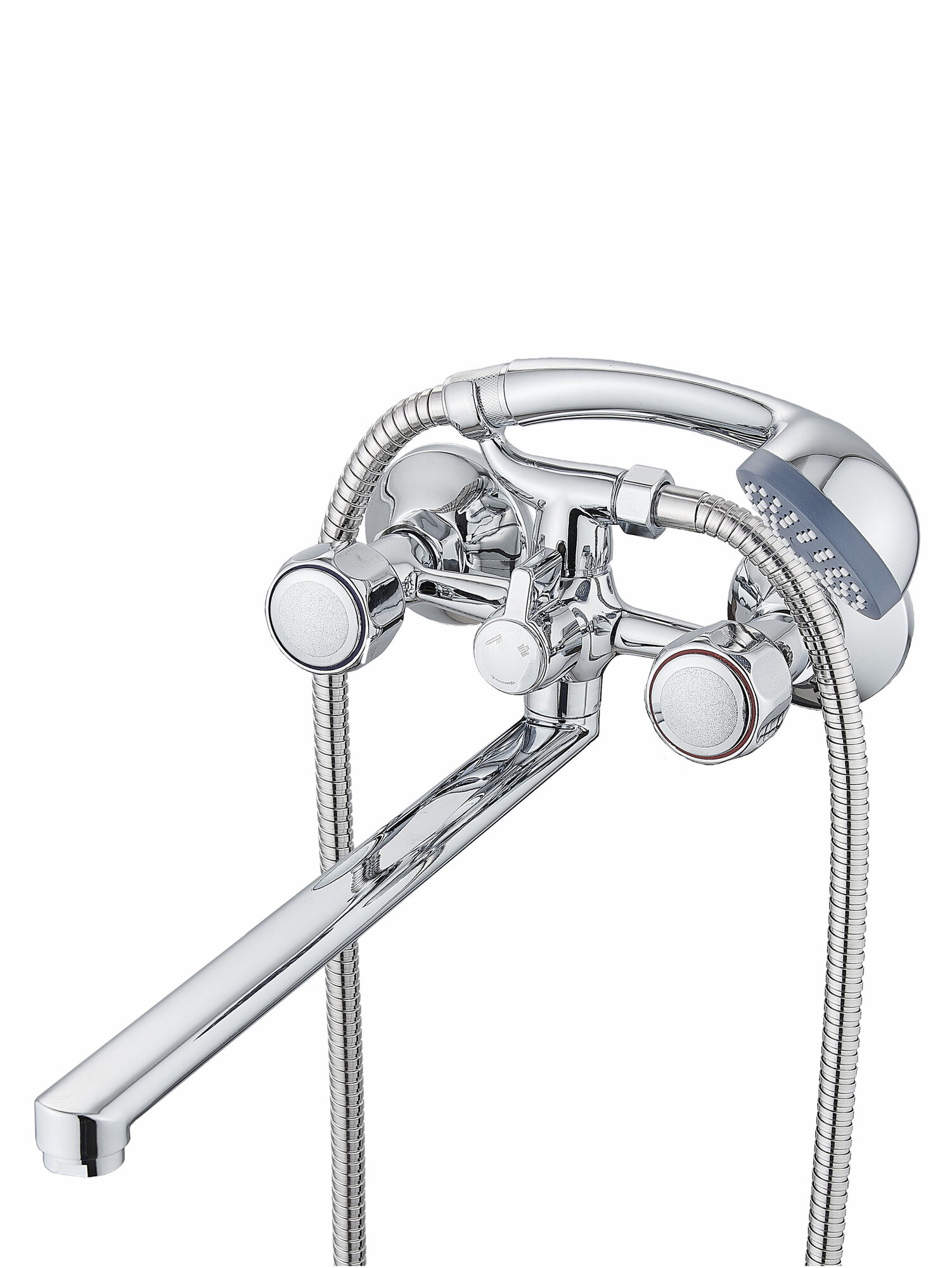 Смеситель для ванны Diadonna, латунь, 35см, с душем, хром, двух ручковый — фото 1