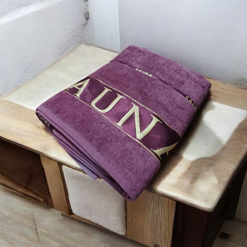 Полотенце "Sauna Linens", банное, махровая ткань, 100x180 см, цвет сиреневый