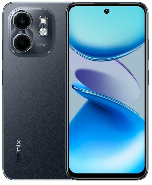 Смартфон Infinix Smart 9 X6532 128Gb 3Gb черный 3G 4G 2Sim 6.7" IPS 720x1600 And14 13Mpix 802.11 a/b