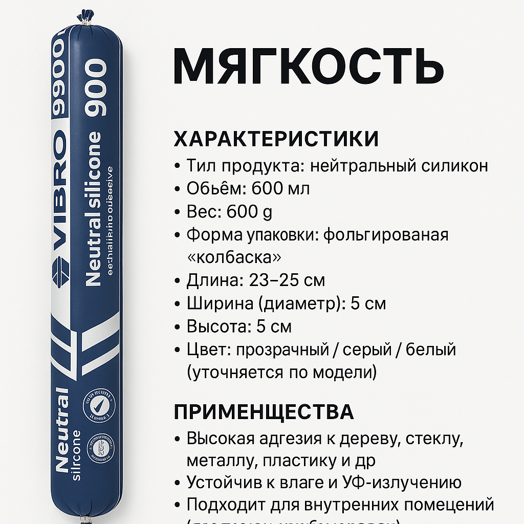 Нейтральный силикон VIBRO 9900 — профессиональный герметик для наружных и внутренних работ