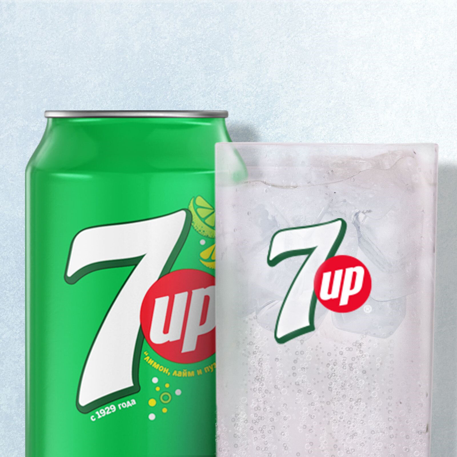 Изображение Напиток газированный Севен Ап 7UP, лимон-лайм, 0,3 л, в банке, 24шт