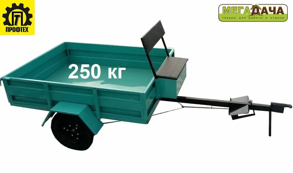 Телега- прицеп для мотоблока Мегадача ТМ-250 прицепная до 250 кг