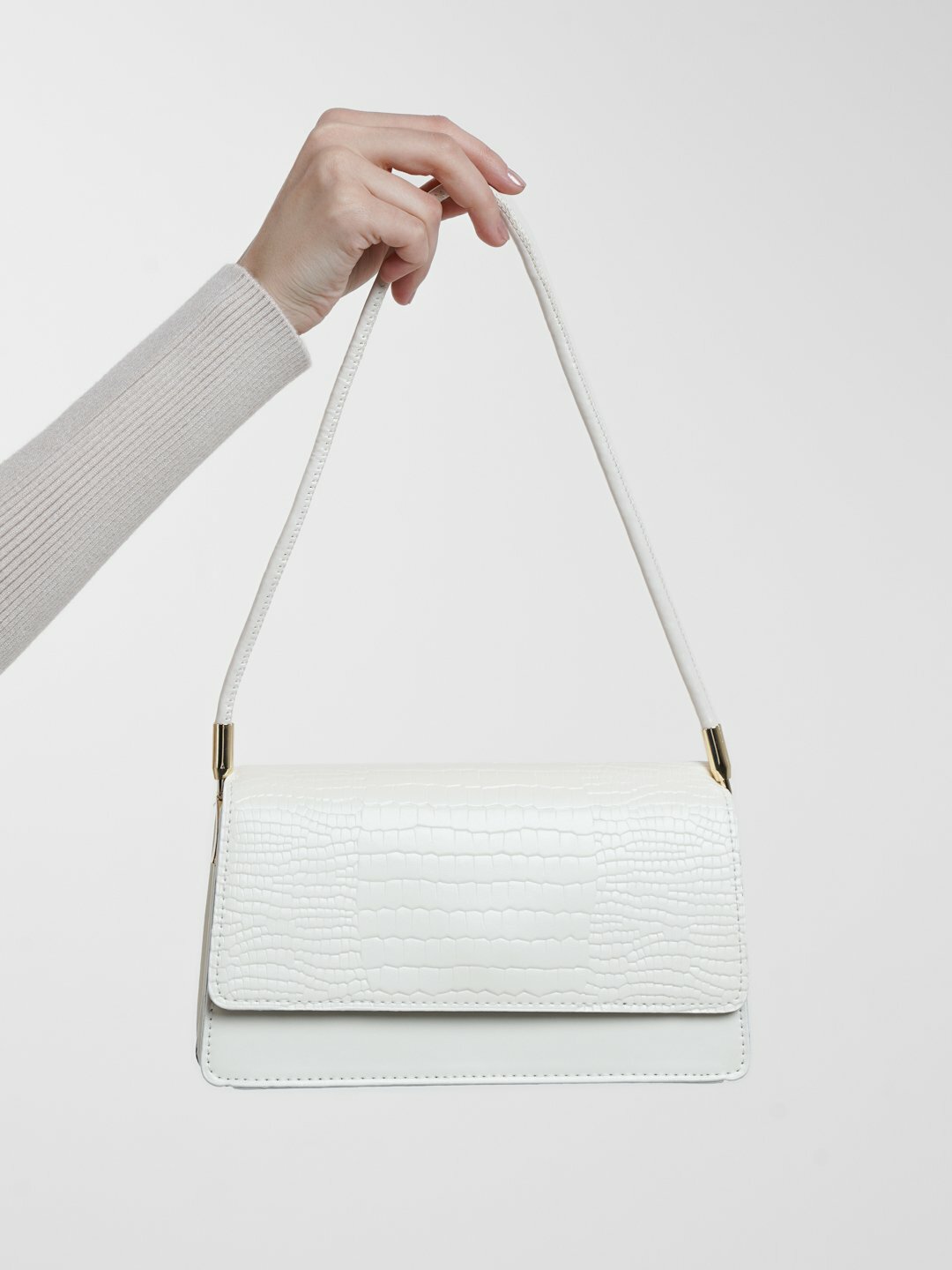 Сумка  Classic Croco Baguette Bag, белый,