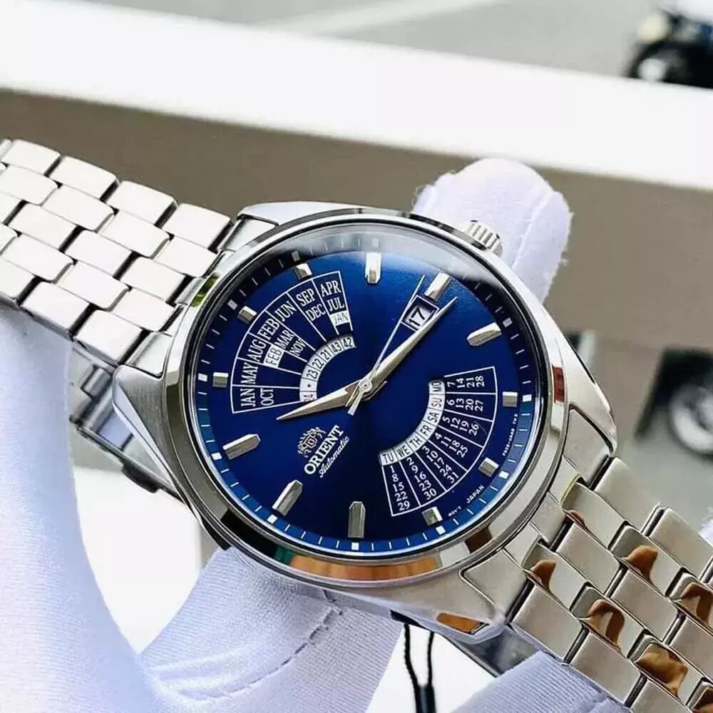 Наручные часы ORIENT, синий, серебристый — фото 1