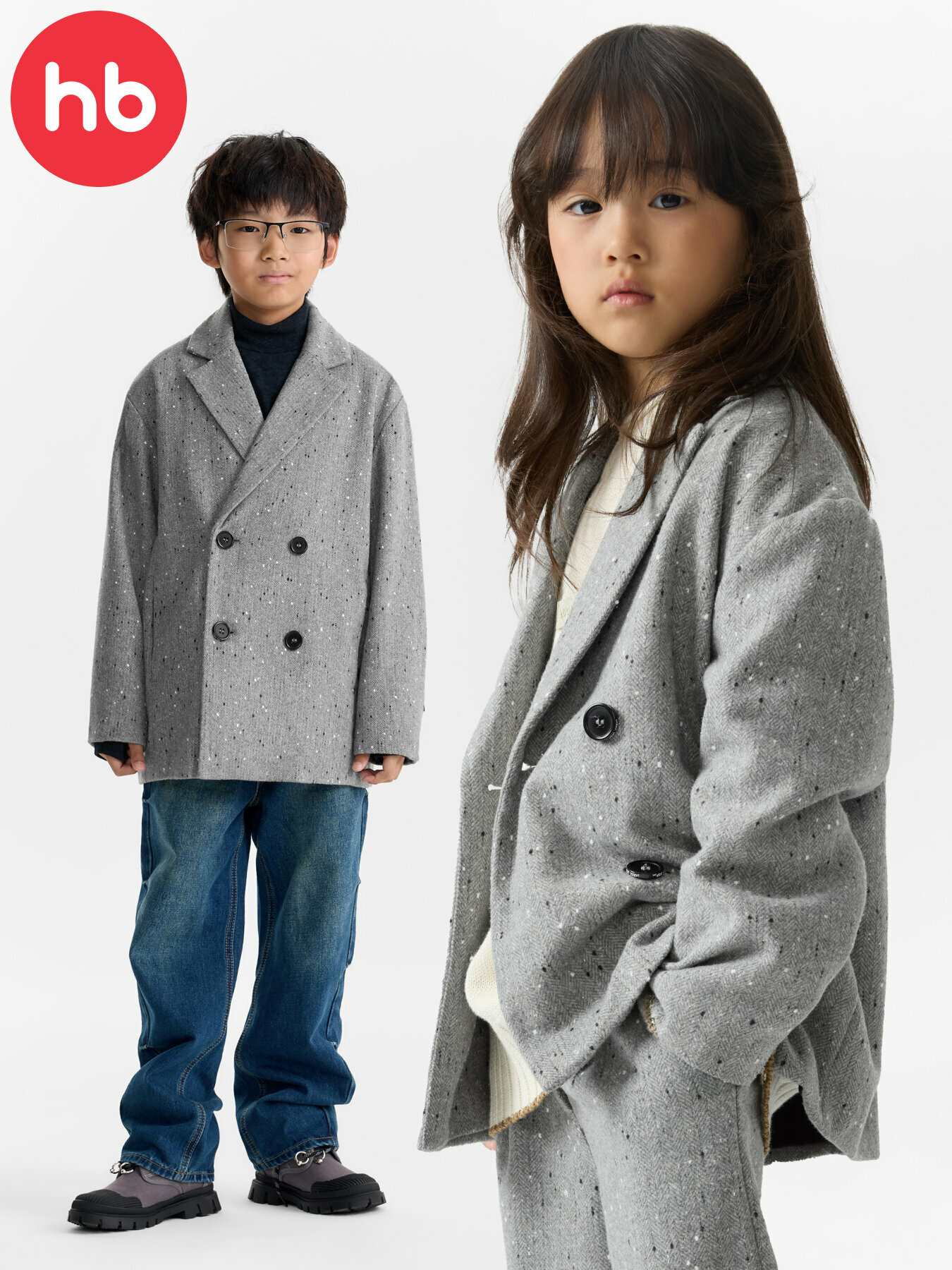 Школьный пиджак Happy Baby детский размер 104-110 светло-серый