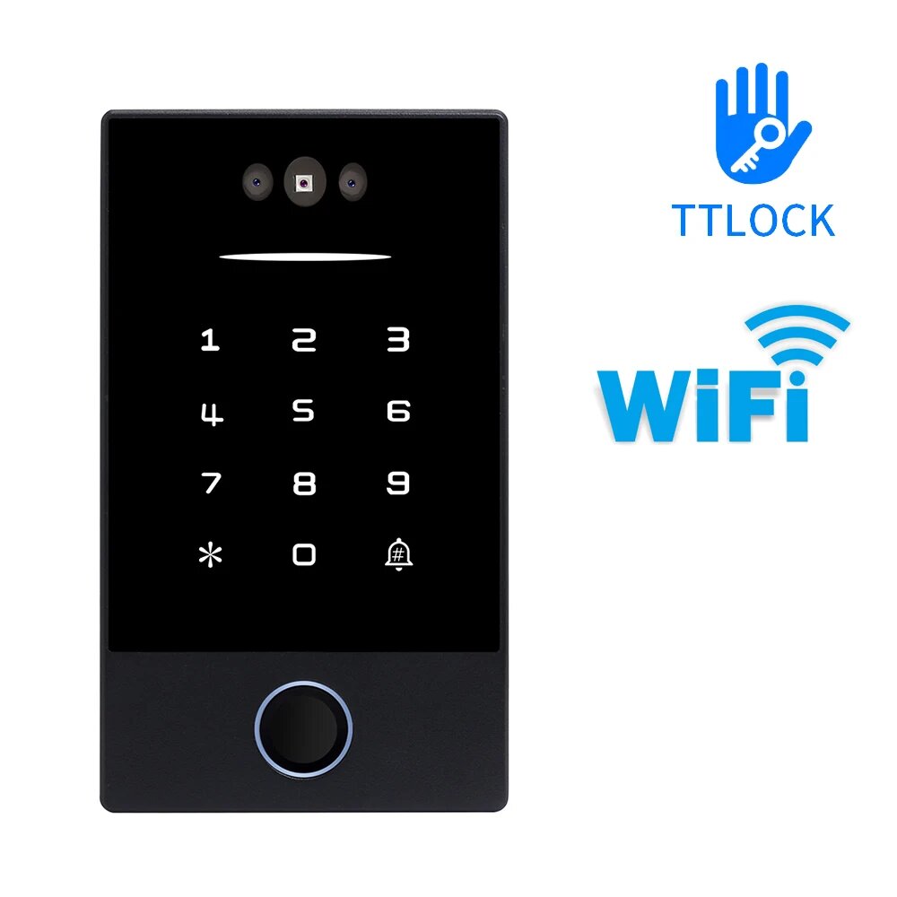 Приложение TTLock TTHotel WiFi Smart 3D распознавание лиц автономный контроллер доступа считыватель поддержка пароля карты отпечатков пальцев, Black