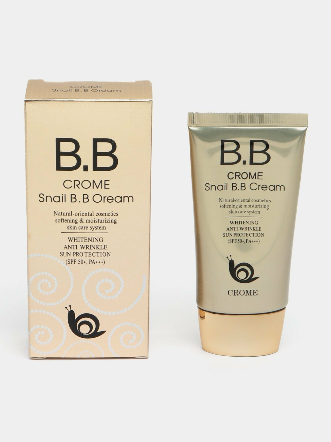 Многофункциональный отбеливающий тональный BB крем Bergamo, Crome Snail SPF 50+, 50 мл