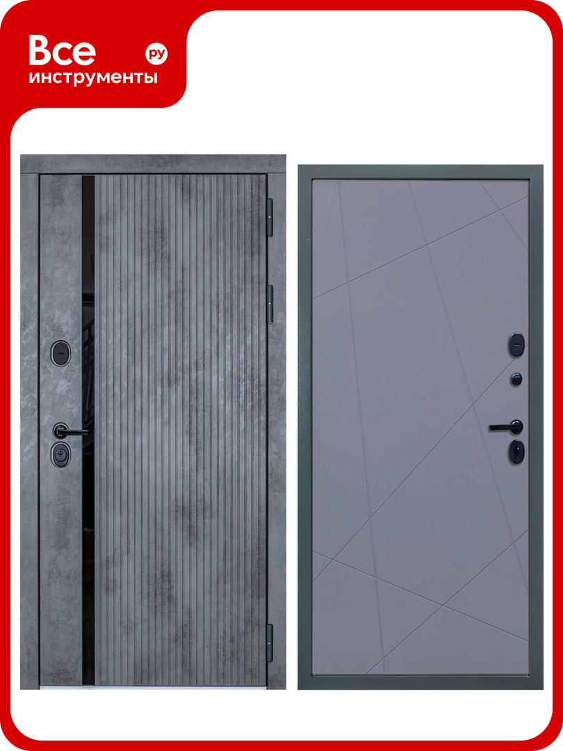 Входная дверь DIVA STR МХ-46 2050x860 мм правая Бетон темный - Д11 Силк Маус УТ-00080593