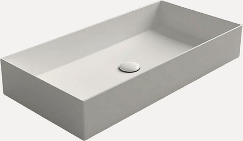 Изображение товара Накладная раковина Simas Agile 80 накладная, без отверстия под смеситель, фарфоровая, прямоугольная, раковина для ванной, белая