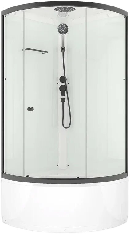 Душевая кабина Melodia della vita Jive Black MB02009 стеклянная 90x90 высокий поддон закрытая (с крышей) без гидромассажа с функцией тропический душ