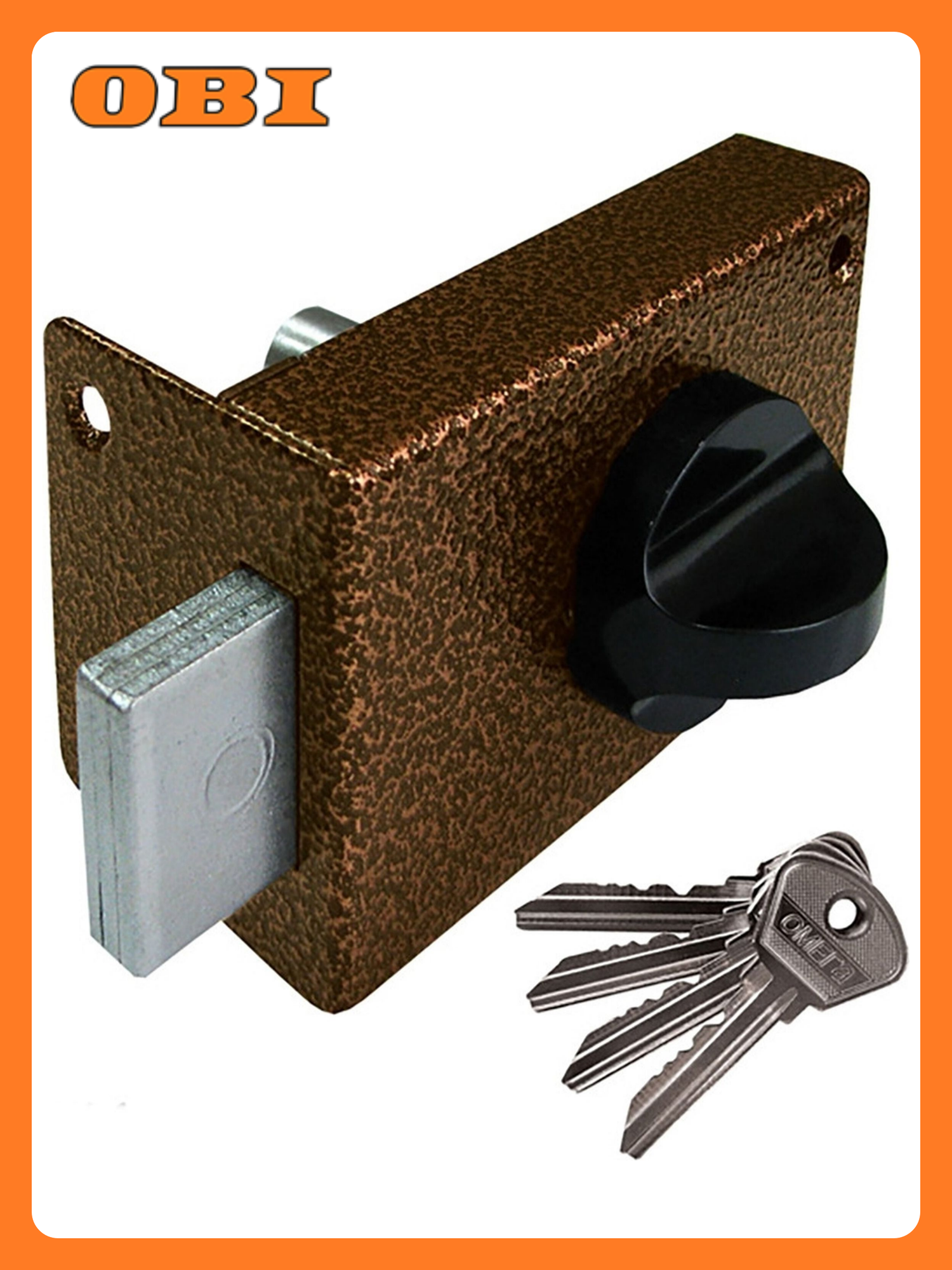 Замок накладной Зенит омега ЗН-1 цилиндровый 4 ключа медь