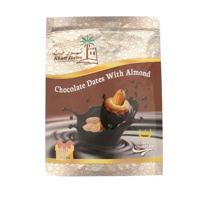 Финики с миндалем в черном шоколаде от 'Khatt Dates'(300 g./0,66 lbs.) — фото 1