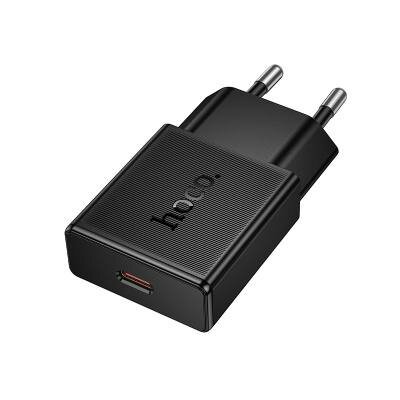 HOCO N74 Speed 25W сетевое зарядное устройство, 1xUSB-C PD/QC/FCP/AFC, EU вилка, чёрный — фото 1