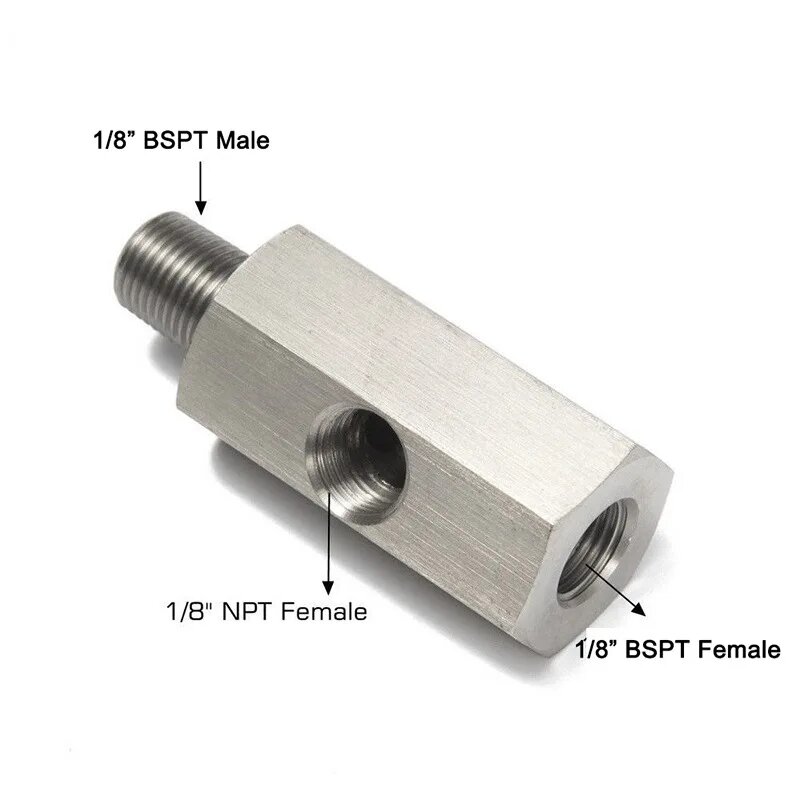 Тройник 1/8" BSPT Male/NPT/BSPT