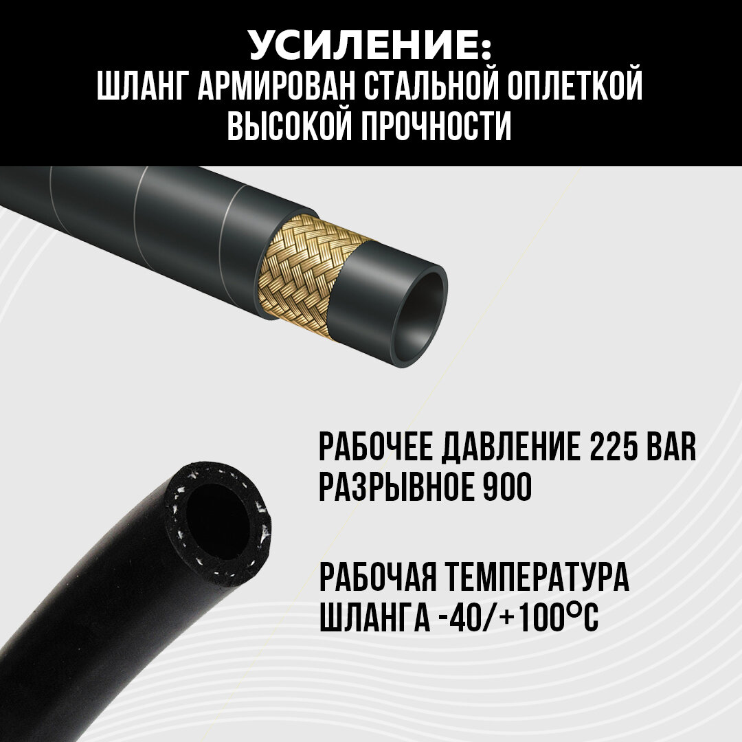 Аксессуары И Запчасти Для Минимоек Резиновый шланг высокого давления для мойки KARCHER K2-K7. Длина 10 метров
