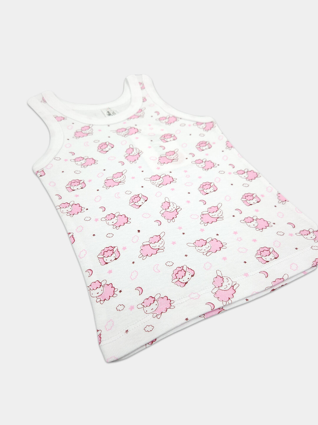 Майка Maula, размер 5-6, белый/розовый/сиреневый — фото 1