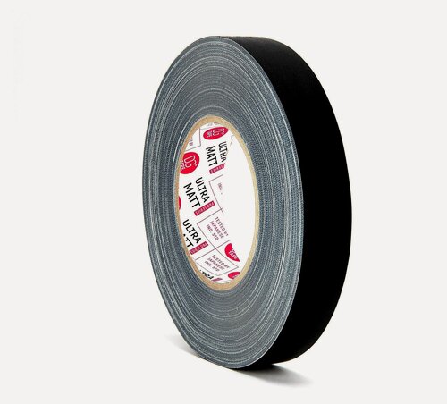 Изображение товара Матовый гаффер тейп DGTAPE ultraMATT 25мм/50м, Черный. Клейкая gaffer-лента на тканевой основе