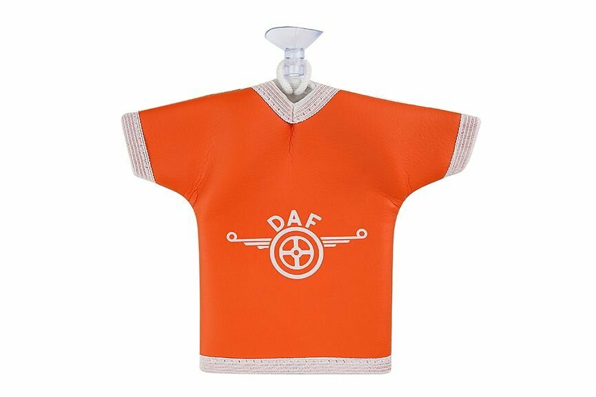 Автомобильный вымпел DAF "Майка", на присоске, экокожа, оранжевый, 18x14 см