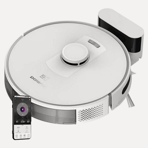 Изображение товара Робот-пылесос Polaris PVCR 5003 WIFI IQ Home, сухая и влажная уборка белый