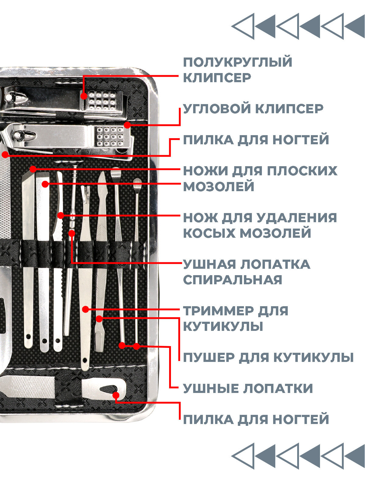 Изображение Многофункциональный набор для маникюра Boomshakalaka, 19 предметов, с кейсом, цвет чёрный