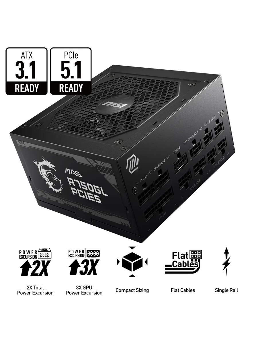Блок питания компьютера MAG A750GL PCIE5 II 750W