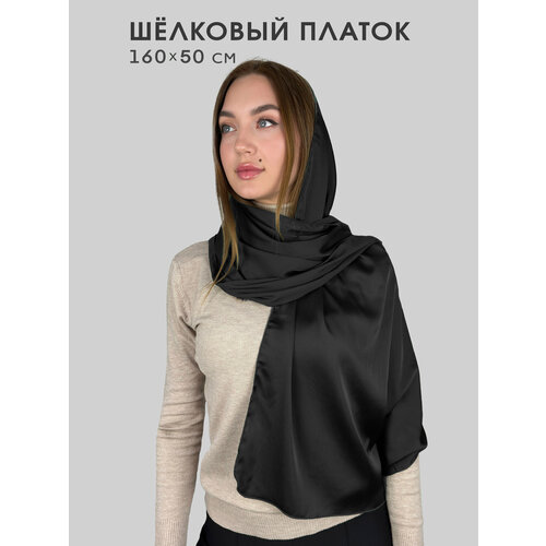 фото Платок body pillow для женщин,160х50 см, черный