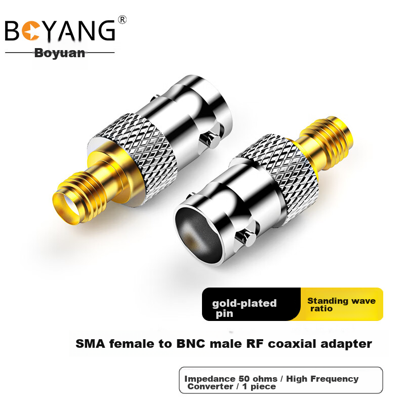 BOYANG 50 Ом SMA женский к BNC женский RF коаксиальный переходник конвертер 1 шт BY-SMA/BNC Модель：SMA женский к BNC