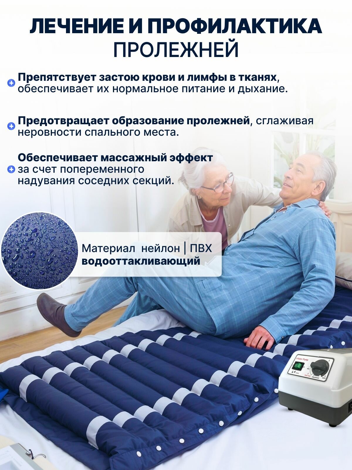 Картинки CHARTES/ Противопролежневый матрас с компрессором для лежачих больных