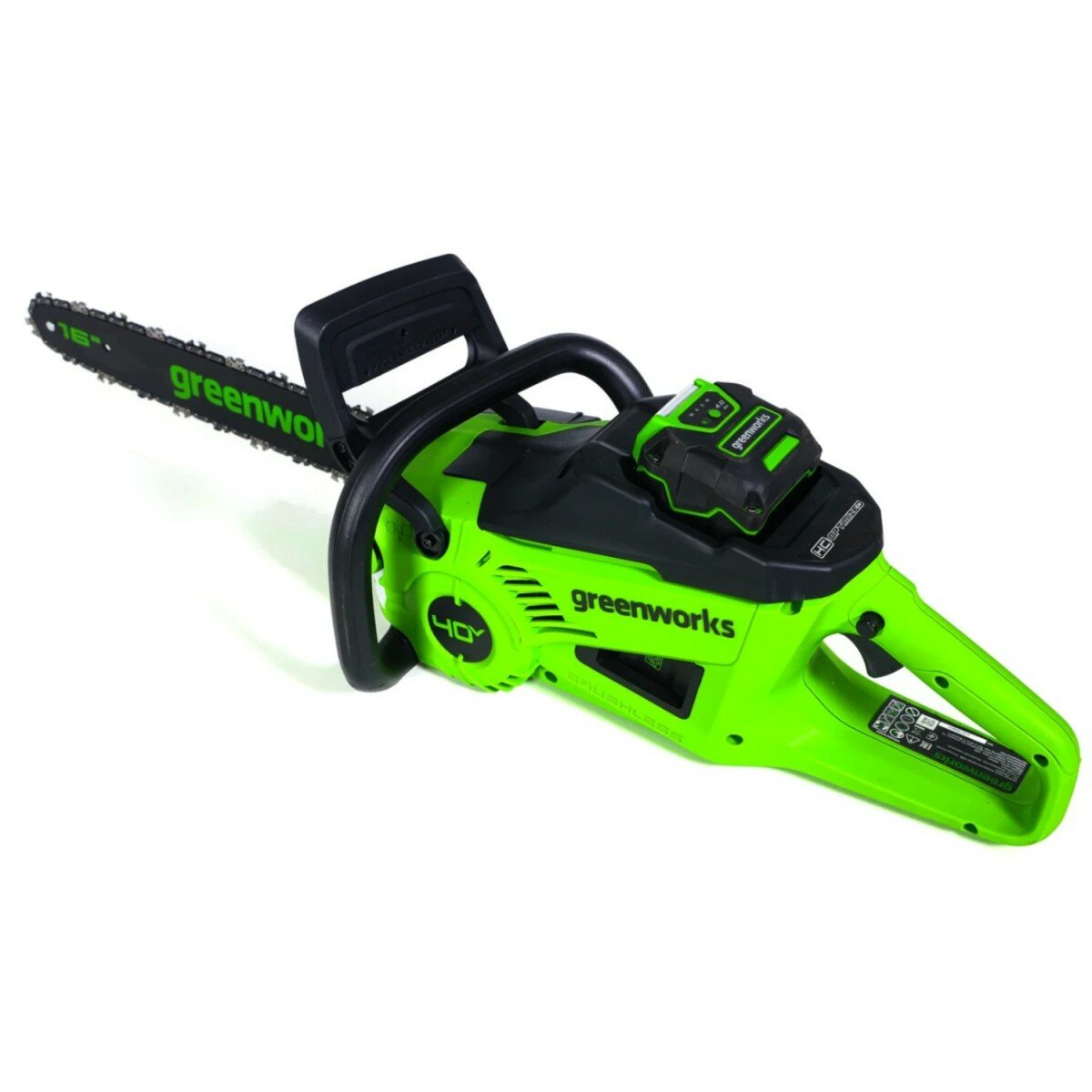 Пила цепная аккумуляторная GREENWORKS GD40CS20X 40V, 40 см, 2000 Вт, б/щ, АКБ 8Ач и ЗУ