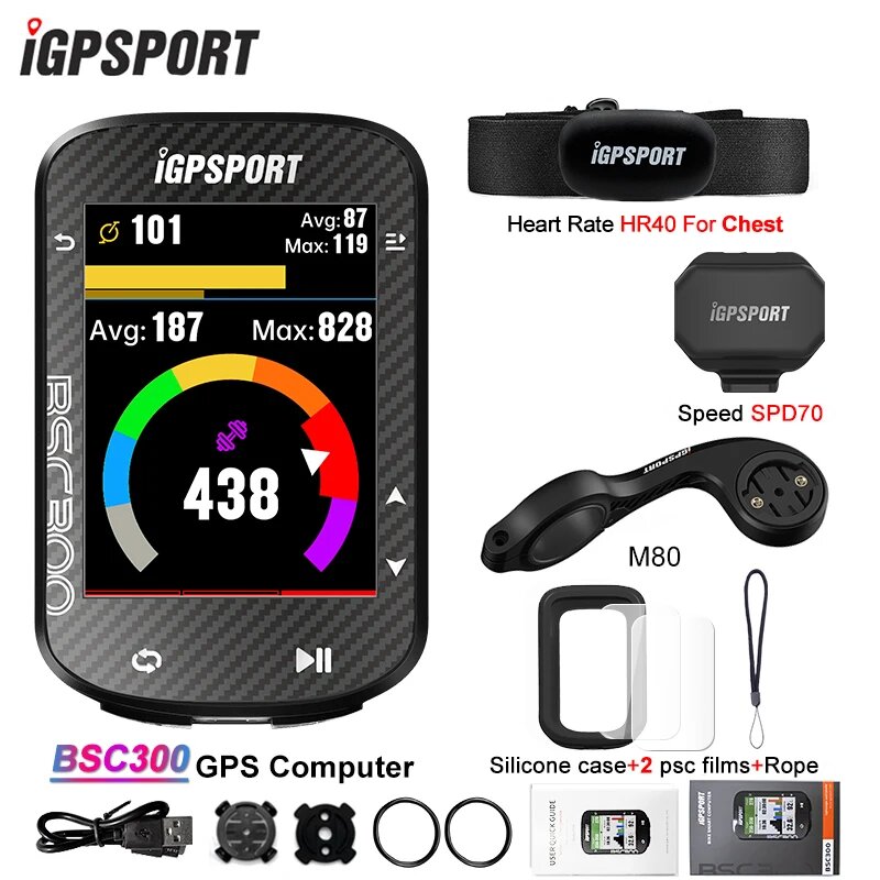 IGPSPORT BSC300 Велокомпьютер BSC300 HR40 SPD70