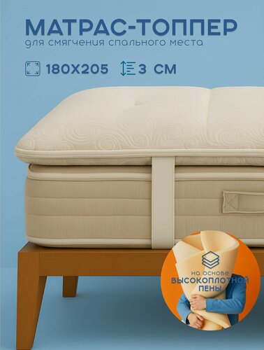 Изображение товара Топпер-наматрасник анатомический из высокоплотной пены для смягчения поверхности 180х205