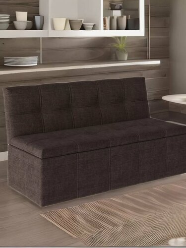 Изображение товара Диван кухонный K-home "Квадро", 125 см, рогожка коричневая