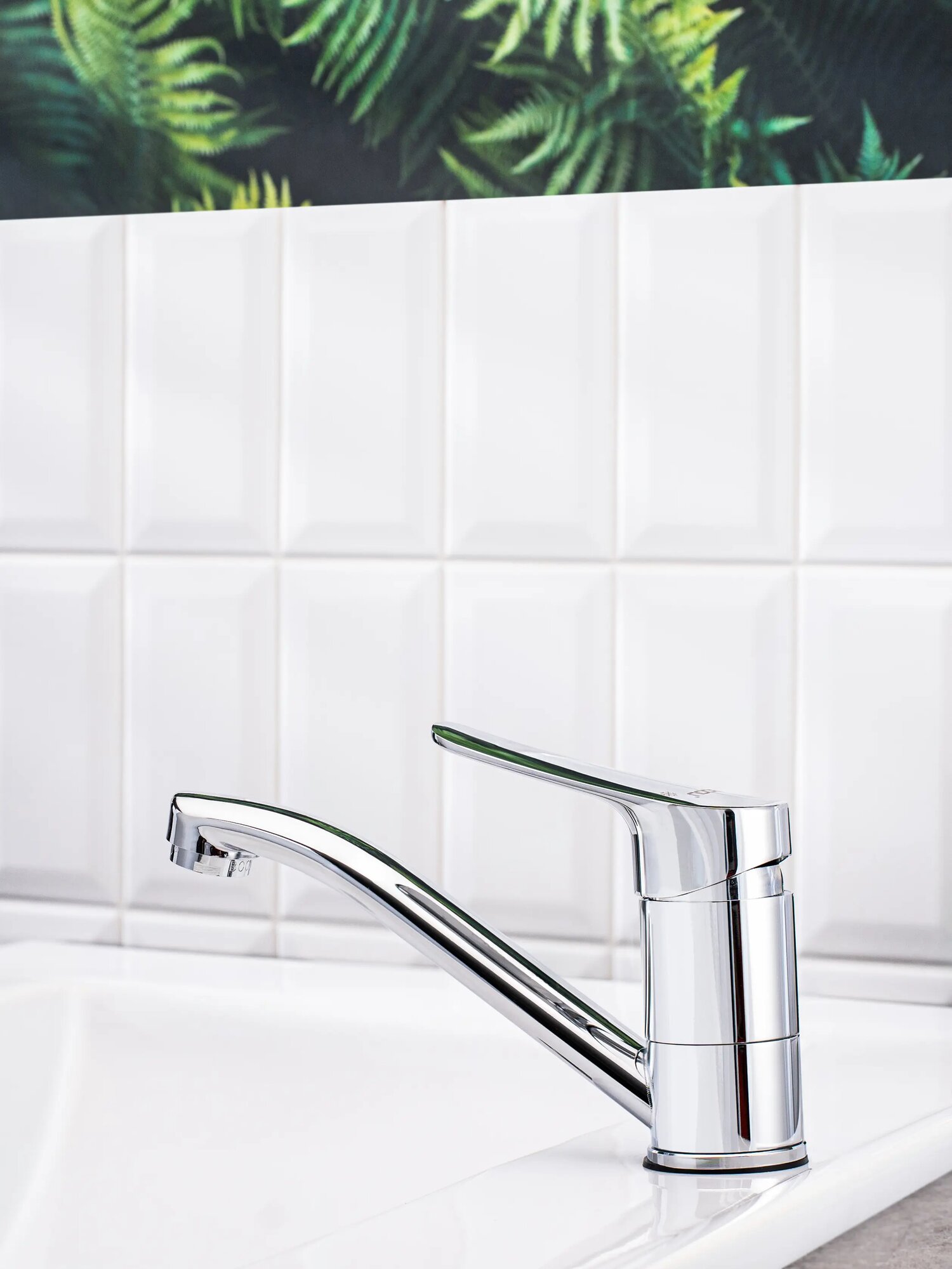 Смеситель для кухни, Boou B8290-14A, латунь, поворотный излив, однорычажный