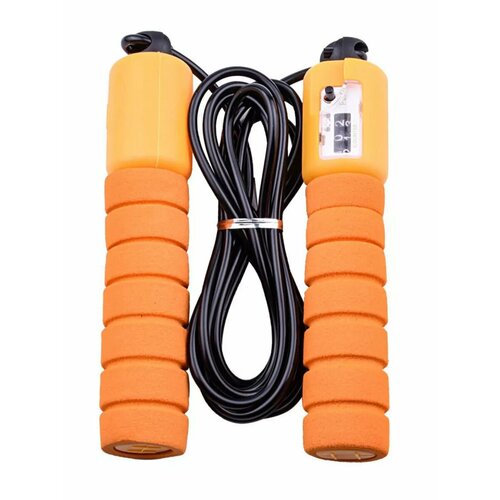 Скакалка UNIX Fit для фитнеса с механическим счетчиком прыжков, спортивная профессиональная скакалка, резиновая, 287 см, голубая UNIXFIT