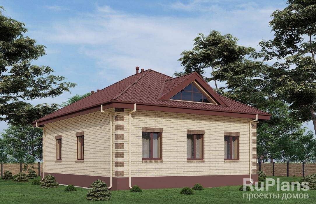 Одноэтажный дом с пятью спальнями и террасой (106 м2, 16м x 11м) Rg6462 — фото 1