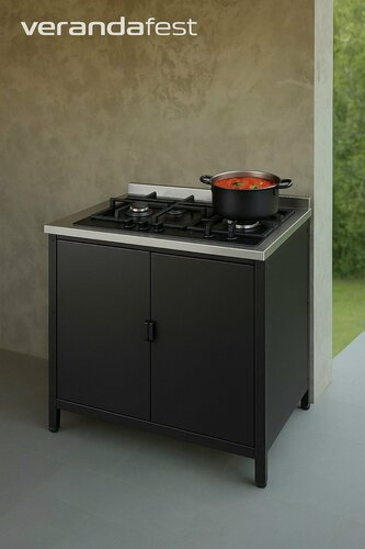 Изображение товара VERANDA: Садовая Кухня - Модуль для Газовой Плиты, 4 Конфорки - Уличная Модульная Кухня