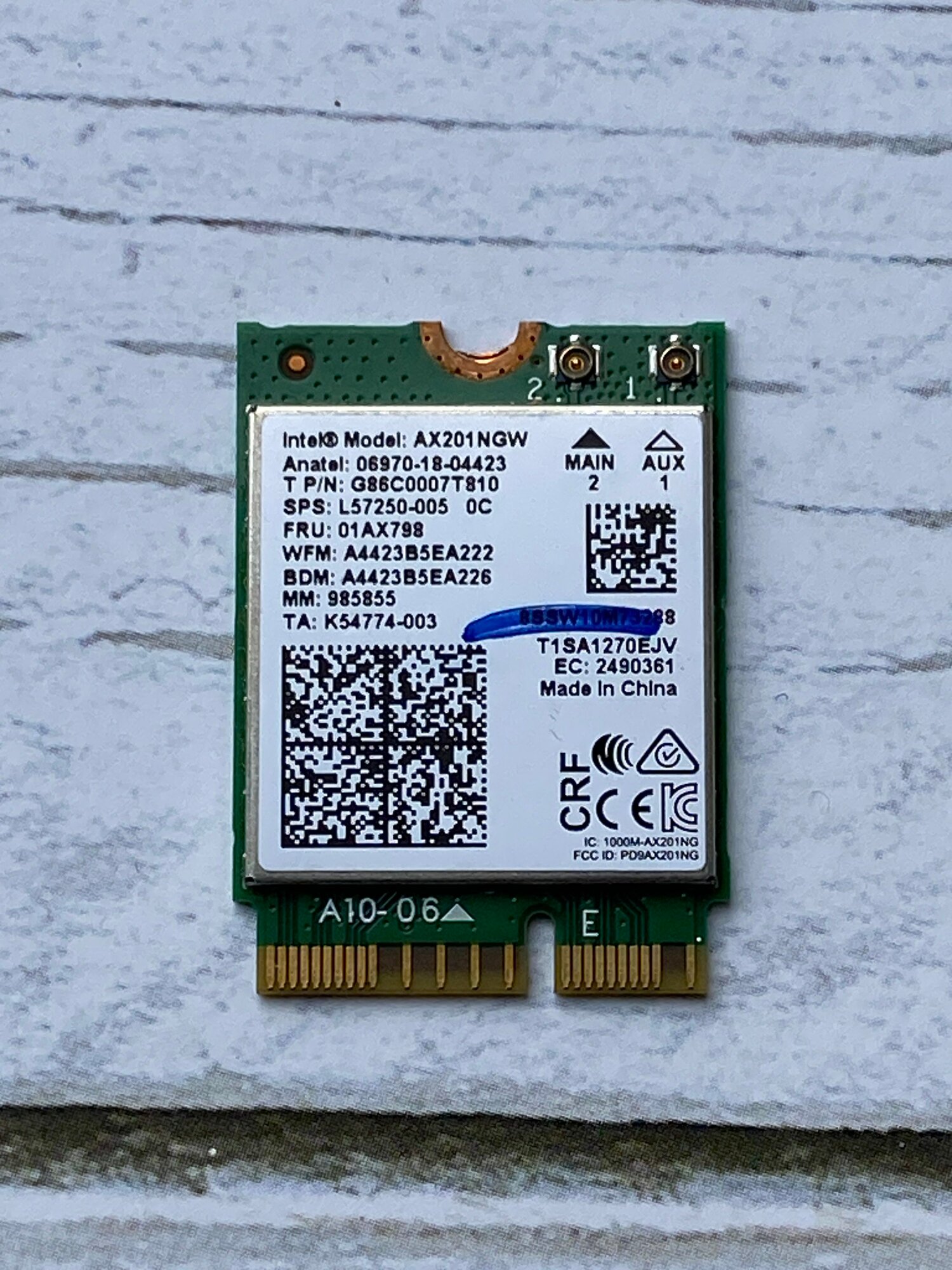 Модуль Wi-Fi AX201NGW для Lenovo Legion 5-15IMH05 5-15ARH05
